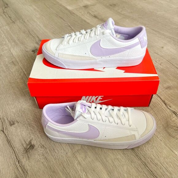 Nike Blazer Low 77 Sneaker - White/Lilac Purple - Size 5.5Y youth, 7 women’s - Picture 2 of 8